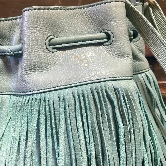 Fossil Fringed Bucket Bag - Picture 3 of 4